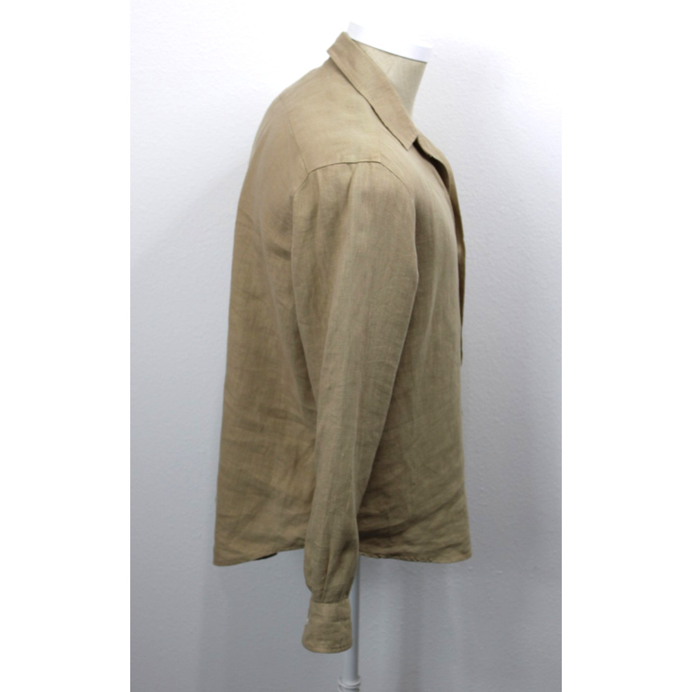 Frank & Eileen "Eileen" Sand Beige 100% Linen Button Up Shirt Women’s Small - Picture 3 of 8